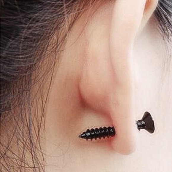 Any 4/$25! Black Screw Stud & Jacket Earrings - Picture 4 of 9